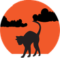 Montsoriu cat silhouette in front of the rising sun